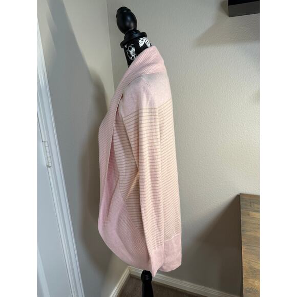 Juicy Couture Pink and Gold Stripe Open Front Cashmere Sweater - Picture 2 of 9